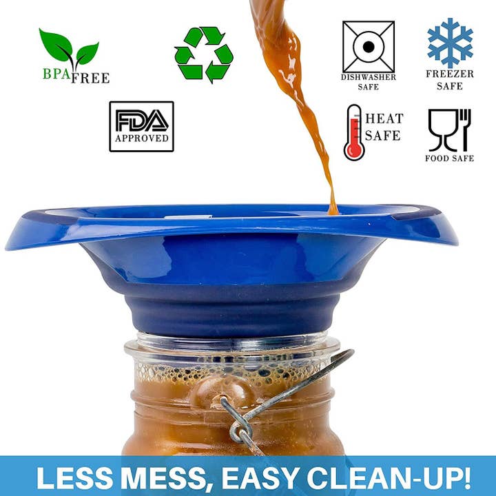 Brewing America - Wholesale Funnel - Kitchen Canning Funnel - Wide Mouth Mason Jars Collapsible S