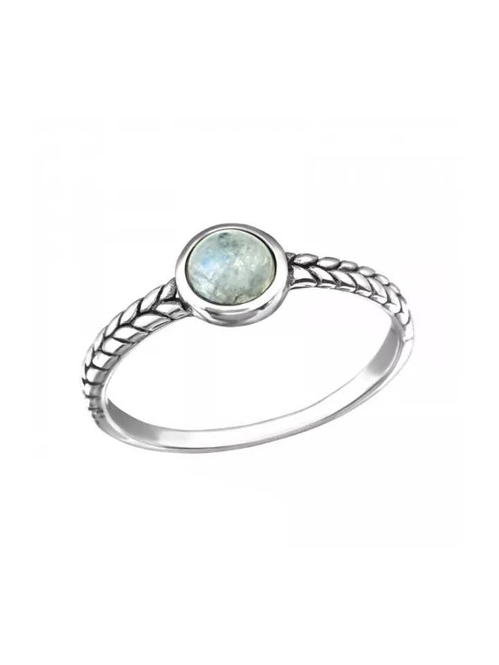 Sterling Silver Cab Ring With Rainbow Moonstone - SS for wholesale by Zoey Simmons