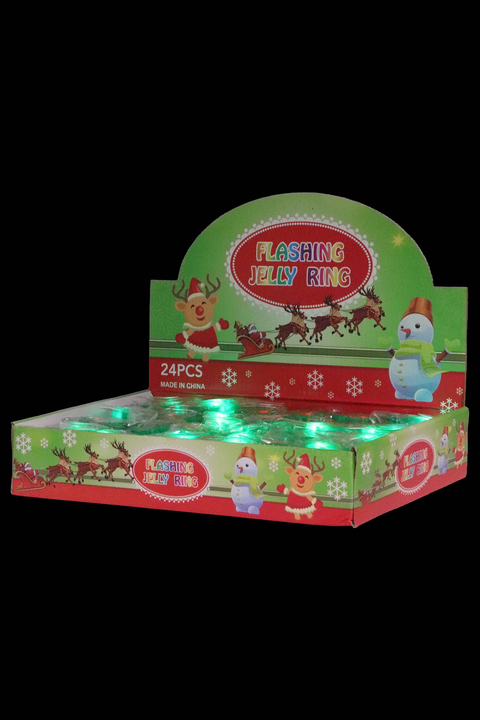 AS SHOWN Christmas Tree Jelly Led Light-up Ring - 24 Pcs for wholesale on Faire1