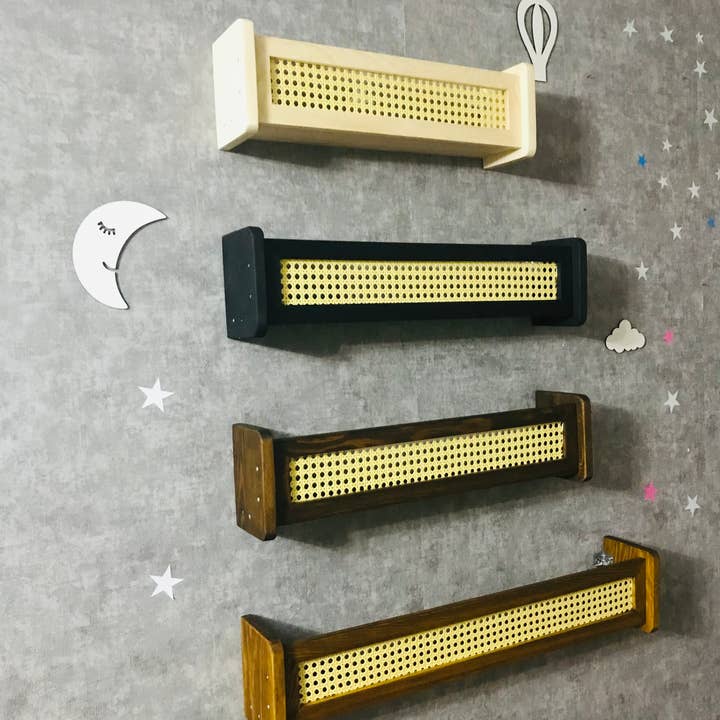 Estantería flotante de ratán Montessori Kids Nursery para venta al por mayor de CosyDecorArt
