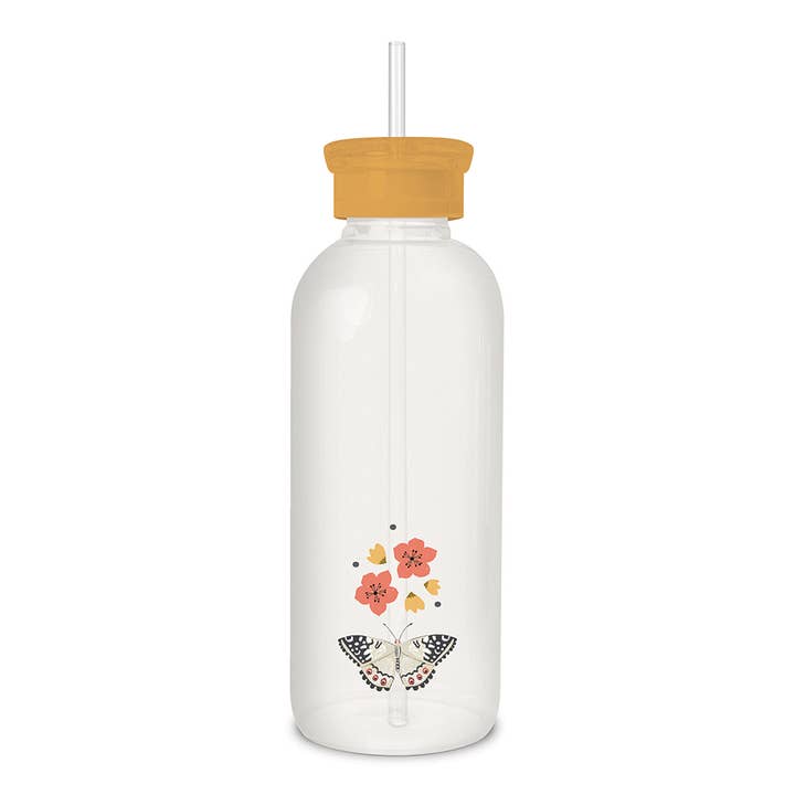 Studio Oh! - Wholesale Water Bottle - Grow Evolve Transform Glass Water Bottle with Straw