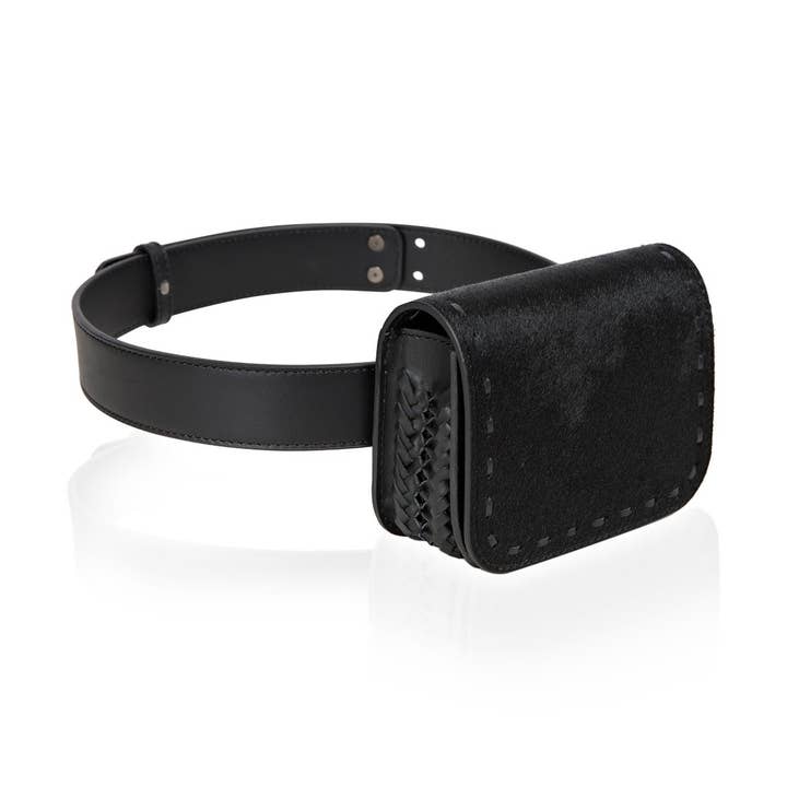 Bolsa de cinto Dena - Cabelo de bezerro preto por atacado de Rossea