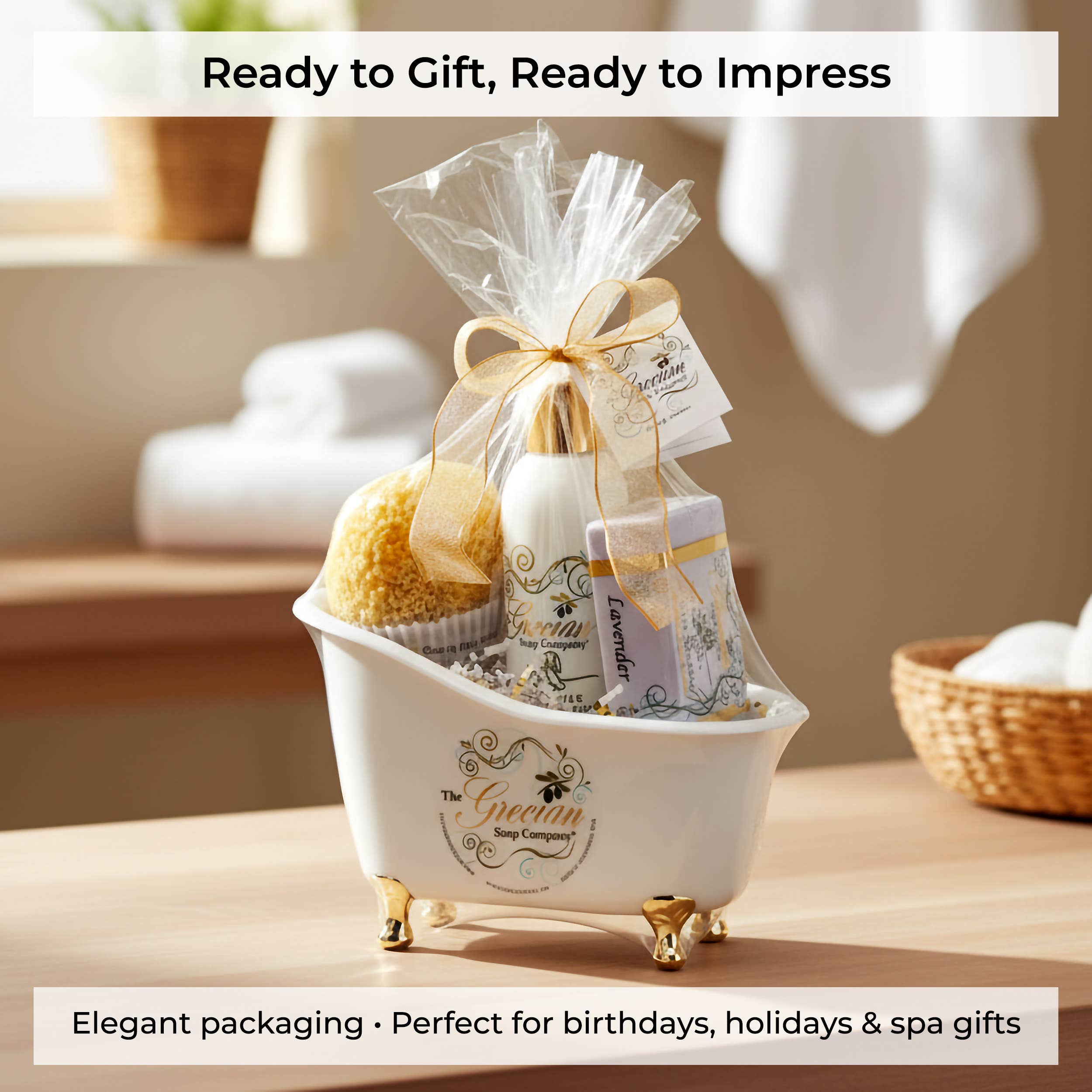 The Grecian Soap Company - Wholesale Bath & Body Set - Goat Milk Relaxation Hydrating Bath Essential Gift Set1