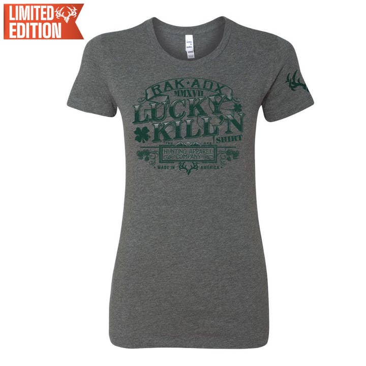 Mulher Lucky Kill'n Tee por atacado de Rak•Adx Hunting Apparel