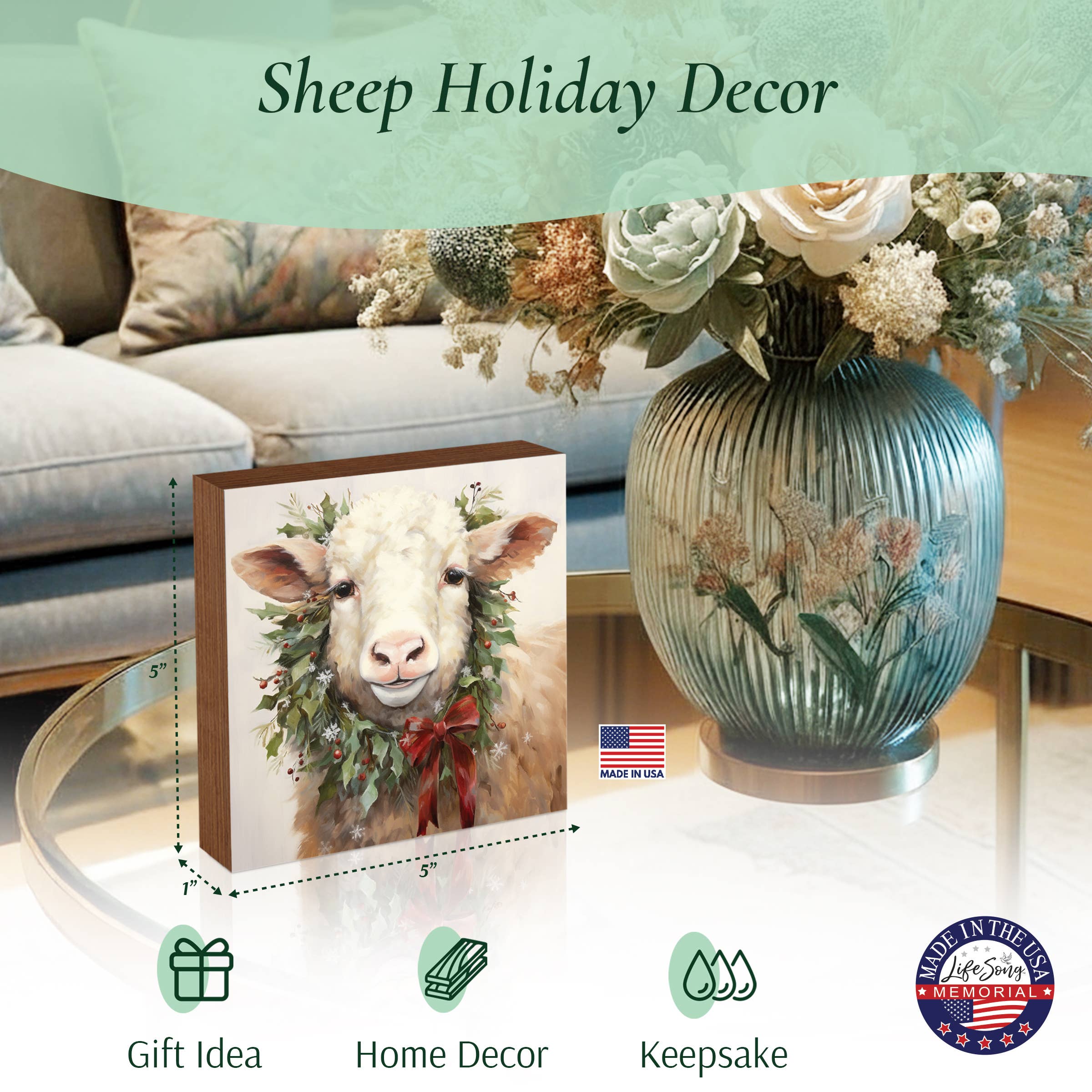 LifeSong Milestones - Wholesale Christmas Decoration - Highland Cow Christmas Decor Rustic Holiday Shelf Sitter4