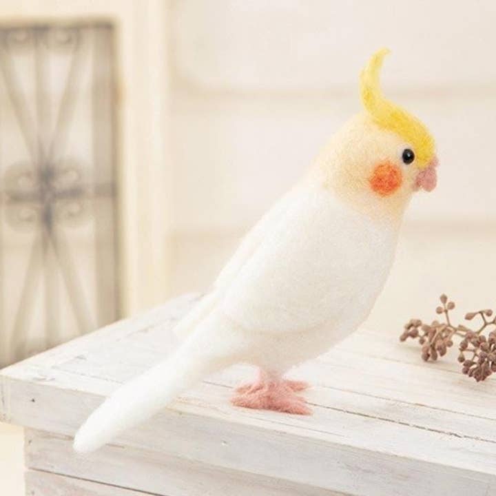 Japanese Needle Felting Kit: Budgie & Cockatiel DIY Craft for wholesale by 「FUNJI」In Japan