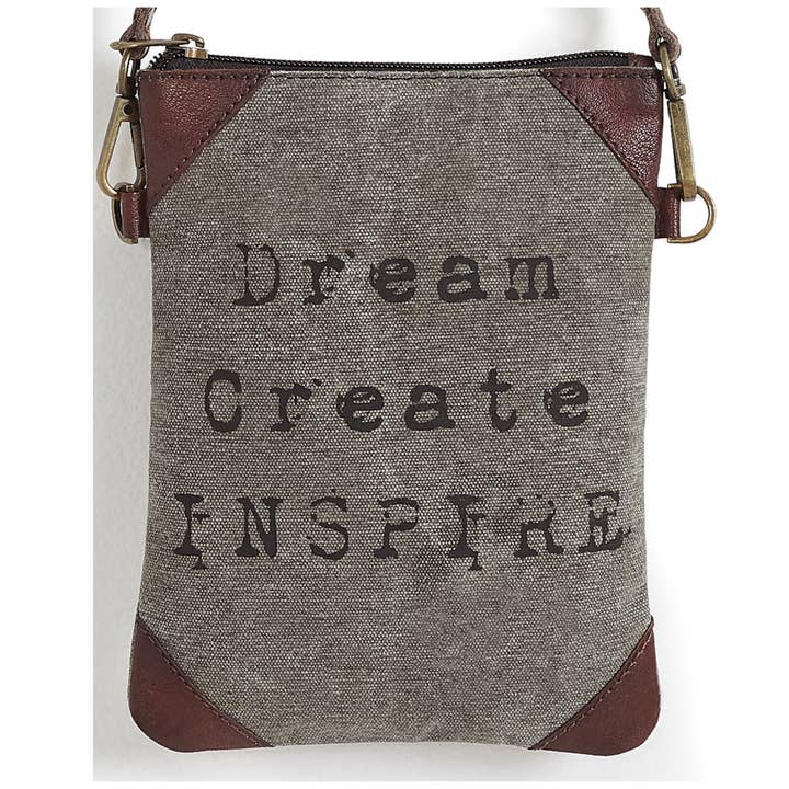 Mona B. - Wholesale Crossbody Bag - Women's - Dream Create Inspire Canvas Small Women's Crossbody Bag