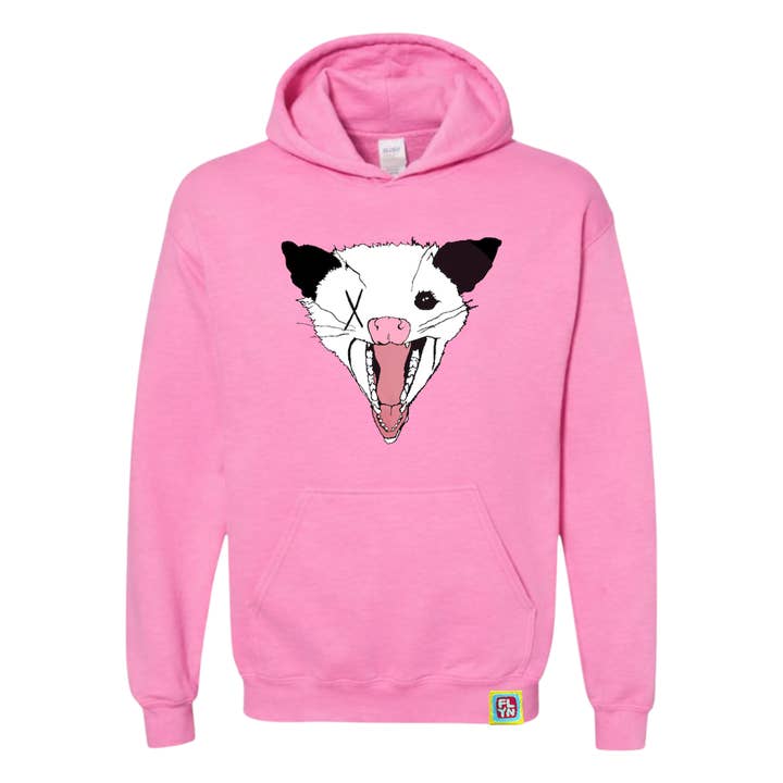Not Dead Yet Opossum face Adult Pink Sweatshirt Hoodie for wholesale by FLYN