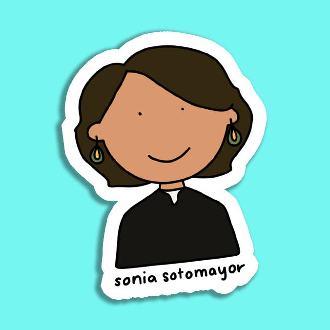 Sonia Sotomayor 3" Vinyl Laptop Sticker for wholesale by Feminist Doodles