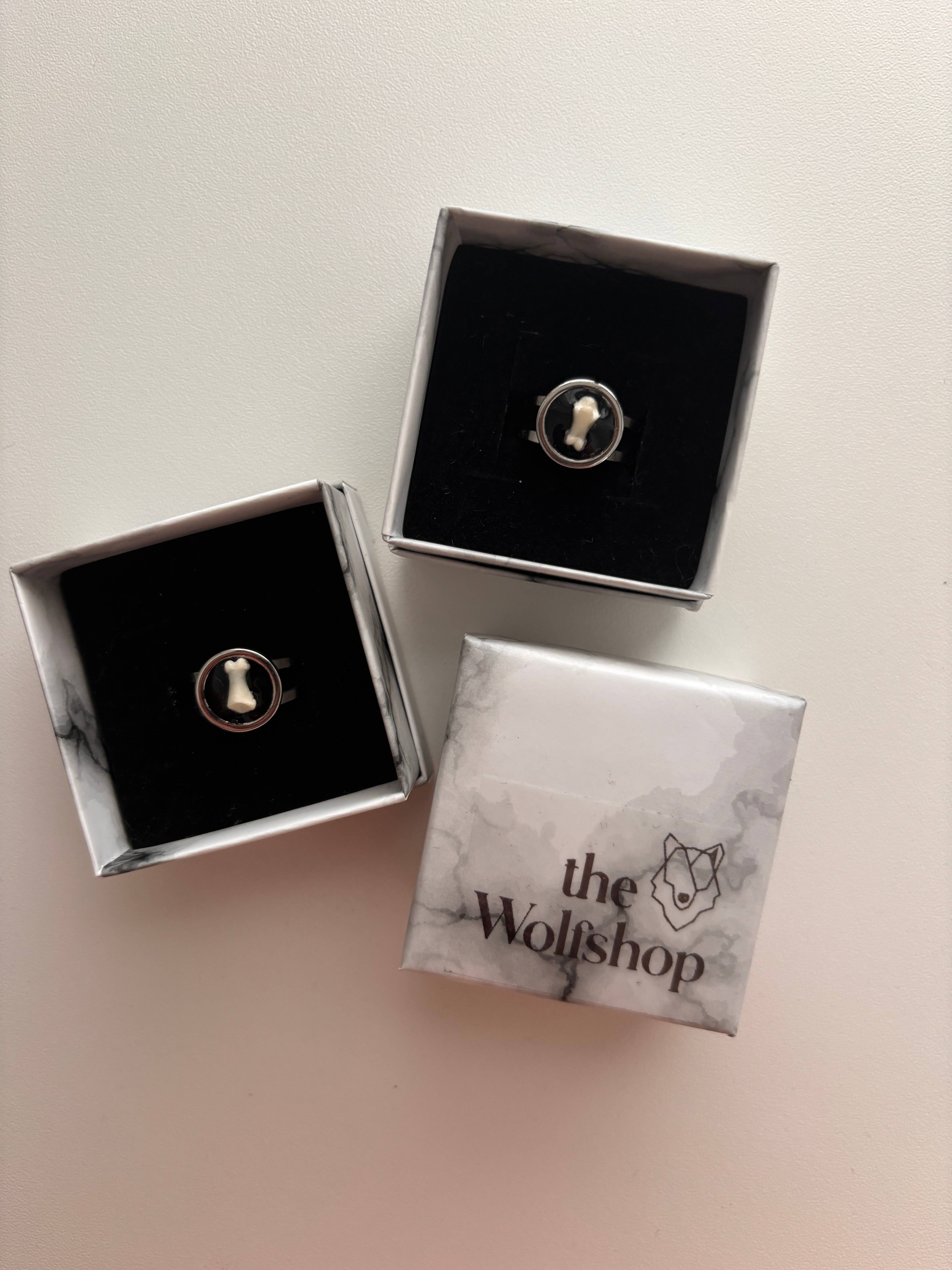 The Wolfshop - Wholesale Cocktail/Statement Ring - Oddity Ring - Tiny Raccoon Toe Bone1