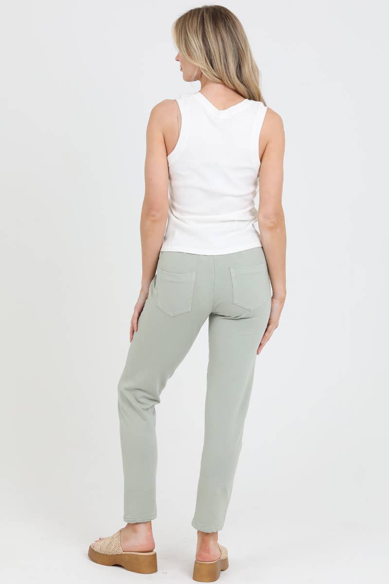 Nostalgia - Wholesale Lounge Sweatpants/Joggers - Women's - NP746-ASIS PULL ON TIE FRONT ZIPPER POCKET FRENCH TERRY JOGG13