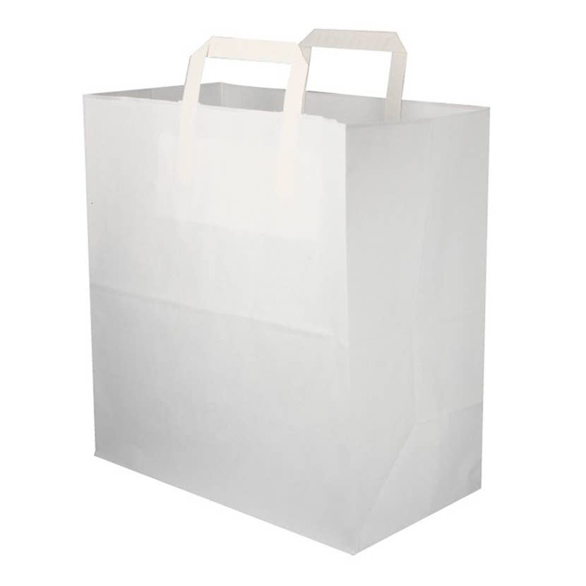 PUNTOQPACK - Wholesale Gift Bag - White Paper Bag With Flat Inner Handle (32+17X34 Cm)0