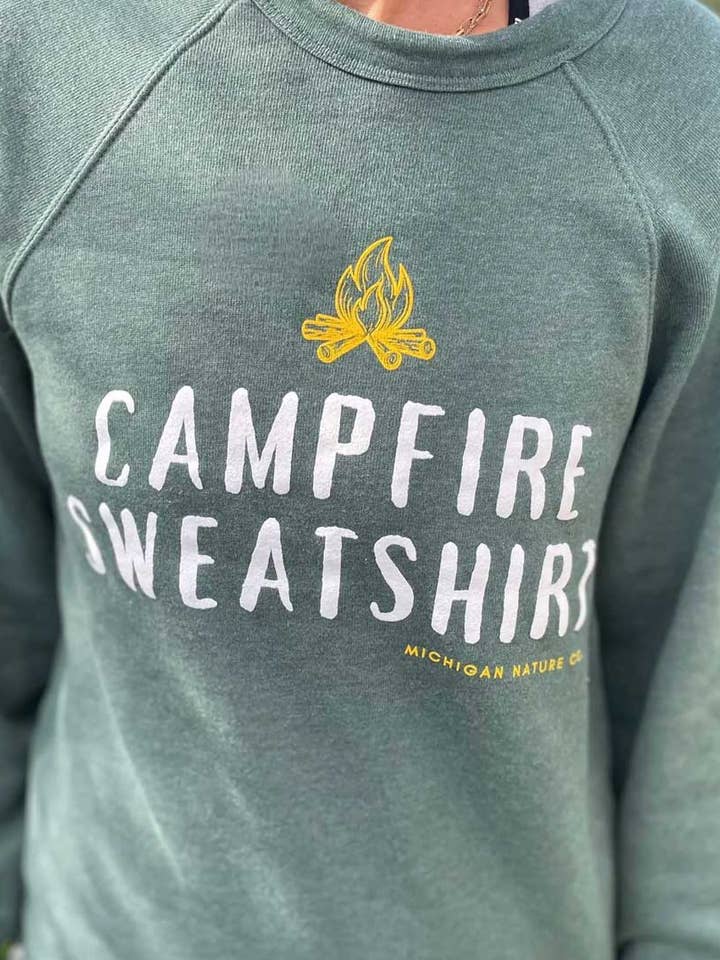 Campfire Crewneck for wholesale by Michigan Nature Co.