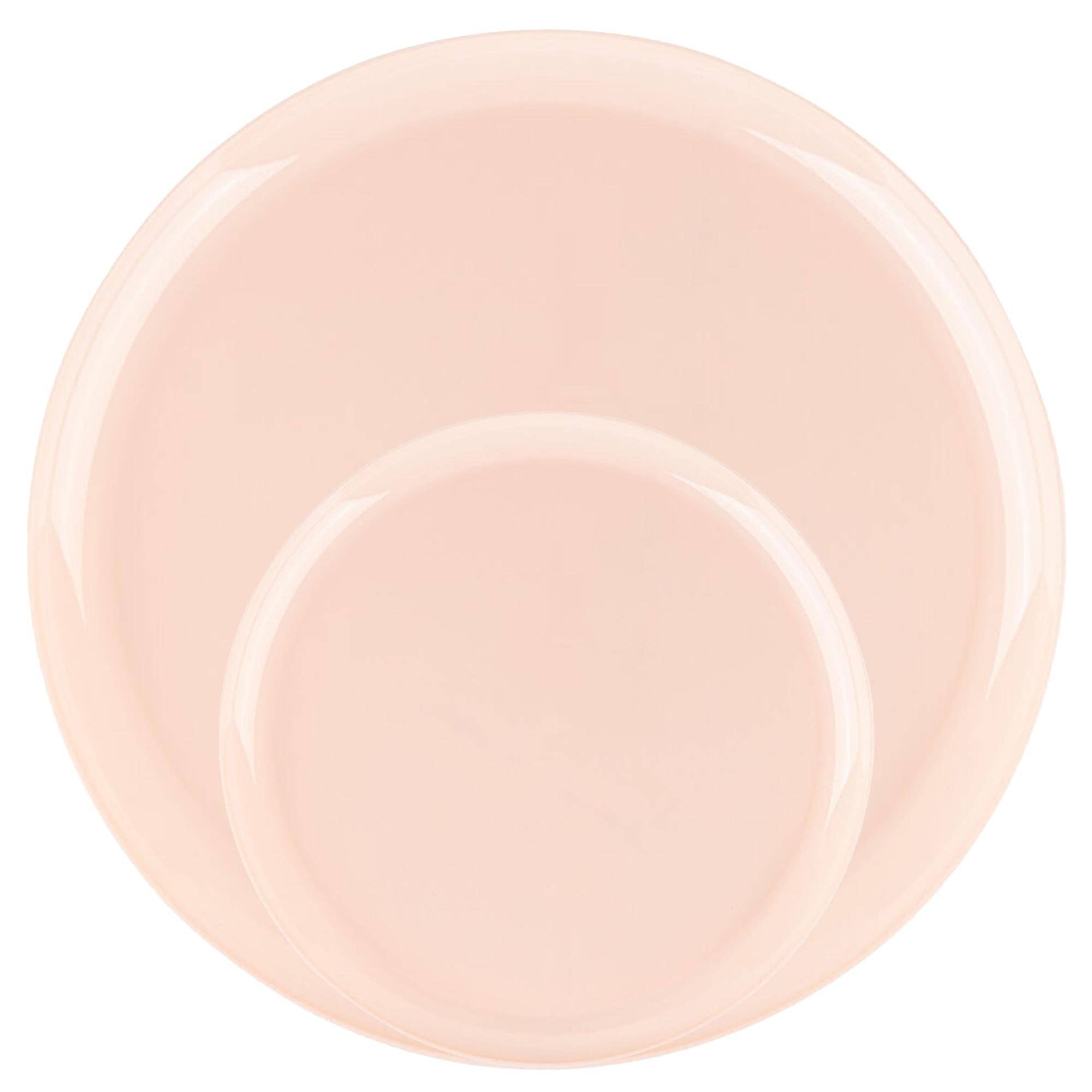 EcoQuality - Wholesale Disposable Plate - Tableware Disposable Pink Plastic Plates Dinner Party Edge2