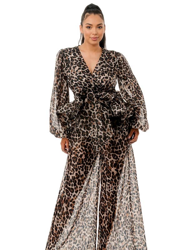 Conjunto de Blusa con Volantes de Organza y Pantalones Palazzo para venta al por mayor de J2 FASHION