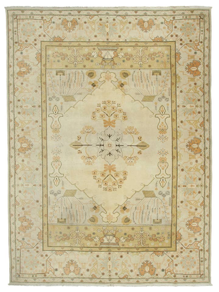 Alfombra Oushak Beige 10x14 - 36064 para venta al por mayor de RUG N CARPET