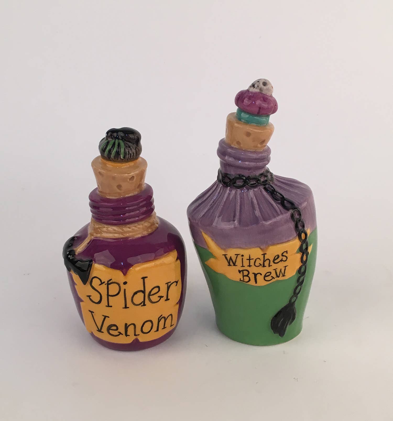Blue Sky Clayworks – Galheteiro por atacado – CONJUNTO S&P DE FRASCO DE BRUXA ASSUSTADORA