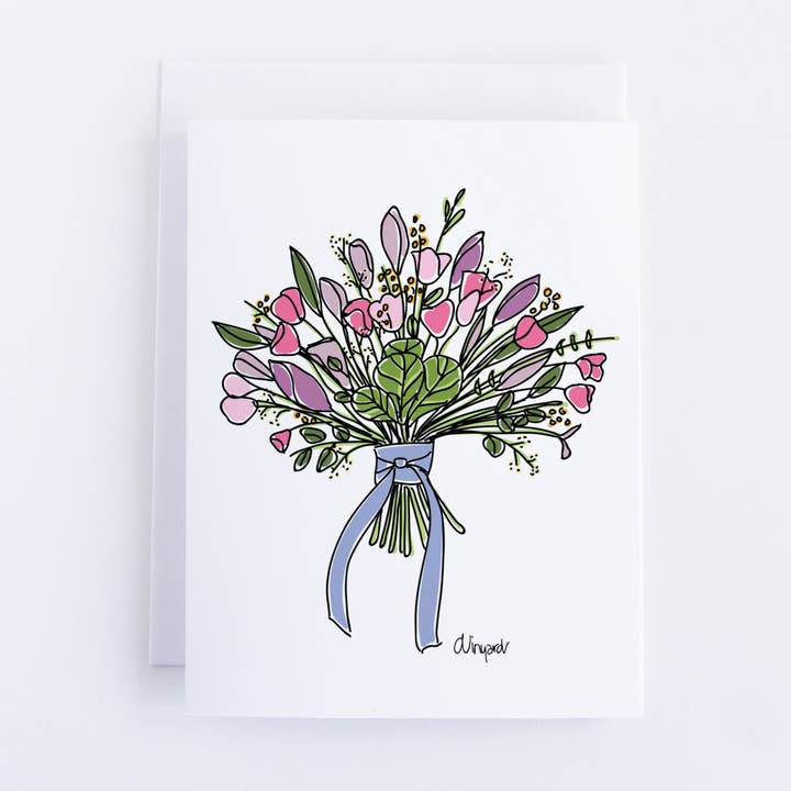 Tulip and Lily Bouquet Notecard Set for wholesale by Debbie Vinyard