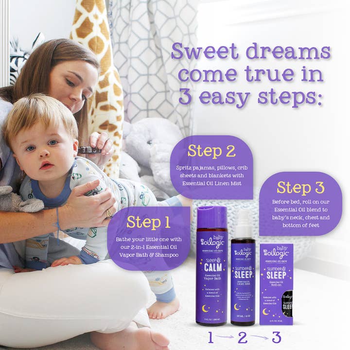 Oilogic Baby & Kid Solutions - Wholesale 2-in-1 Shampoo & Body Wash - Baby - Slumber & Sleep 3-in-1 Vapor Bath, Shampoo & Body Wash
