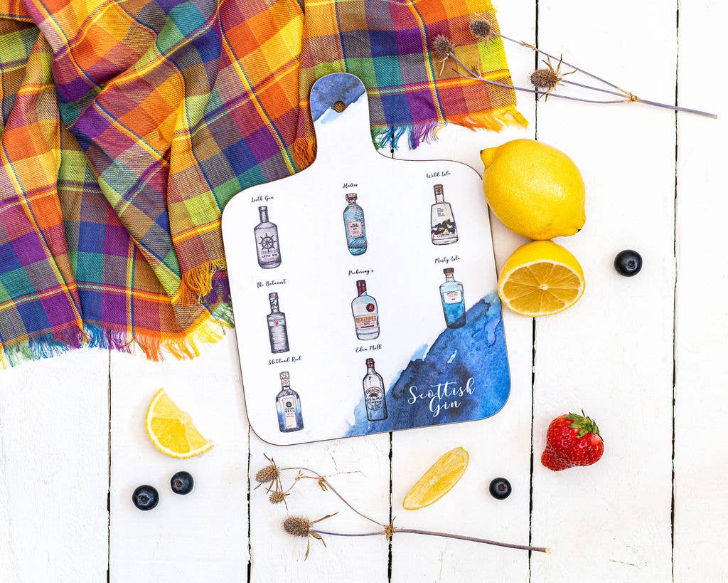 Sarah Leask Studio – wholesale Cutting board – Scottish Gin Mini Chopping Board 1