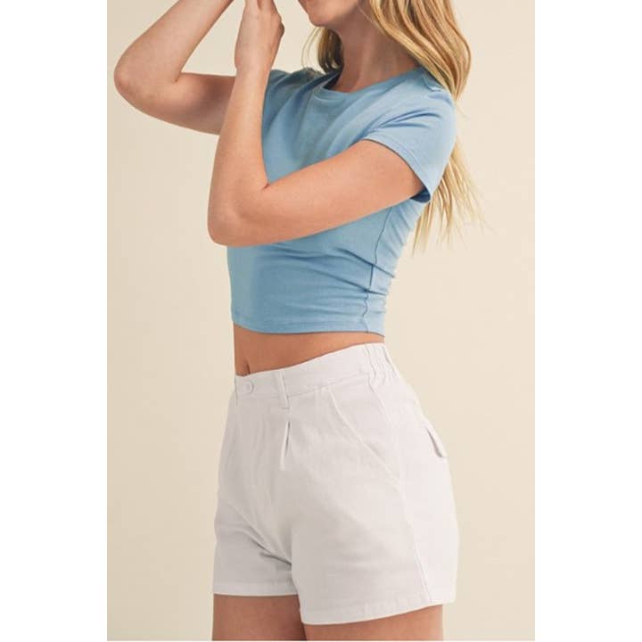 UP CLOTHING - Wholesale T-Shirt - Women's - CREW NECK SHORT SLEEVE CROP TEE TOP23