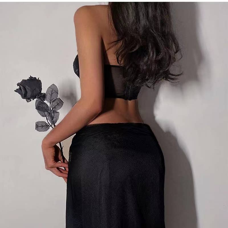 Lovely Lies - Wholesale Corset - Women's - Ladies  Sexy Embroidered Floral Lace Strapless Corset1