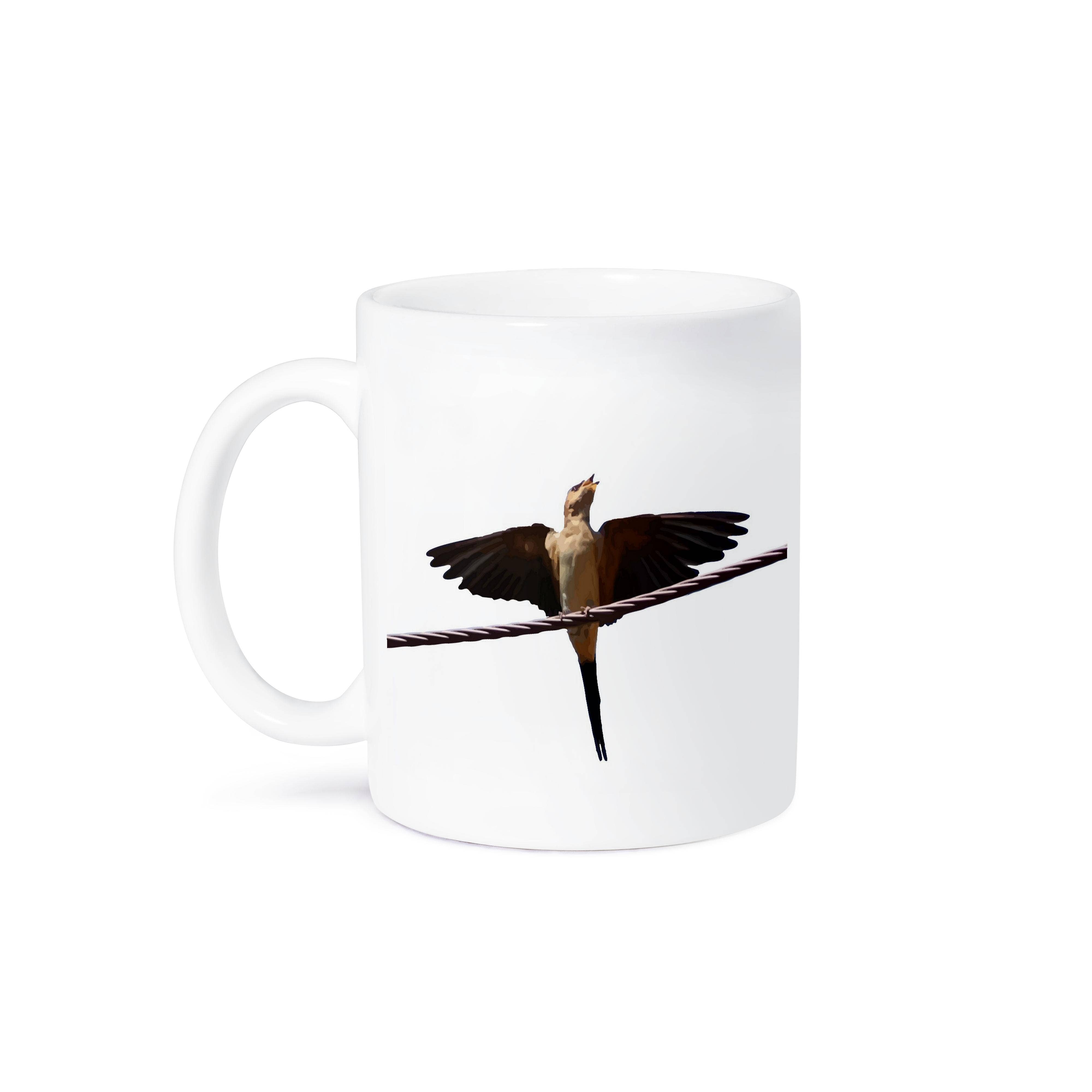 3dRose - Wholesale Coffee Mug - 3dRose, Swallow Bird Singing With Wıngs Outstretched Cut Out, Mug8
