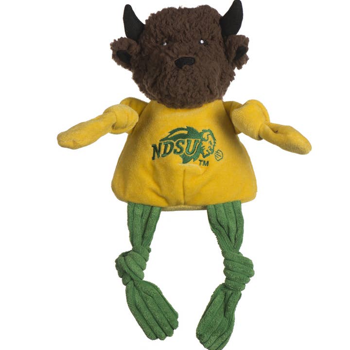 Jouet en peluche Thundar The Bison Knottie® pour chien de l'État du Dakota du Nord pour la vente par HuggleGroup