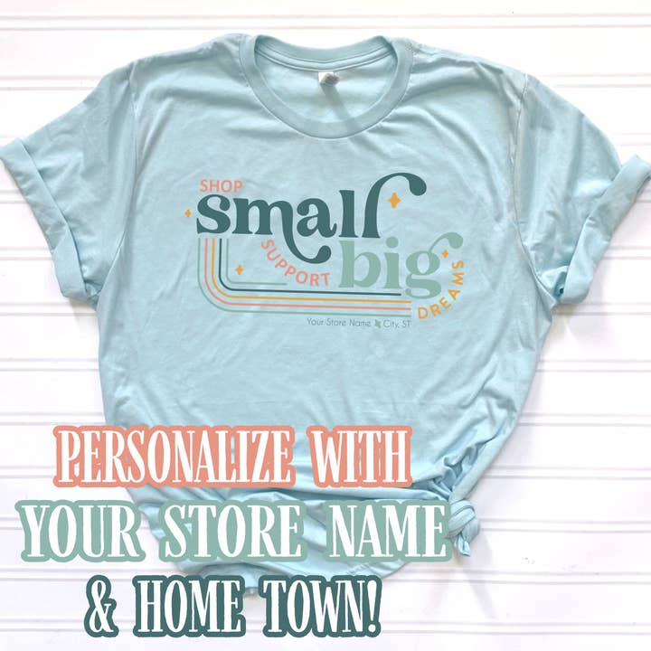 Bravo Glass - Wholesale Screen Printed T-Shirt - Unisex - Shop Small Support Big Dreams Customizable Bella Canvas Tee2