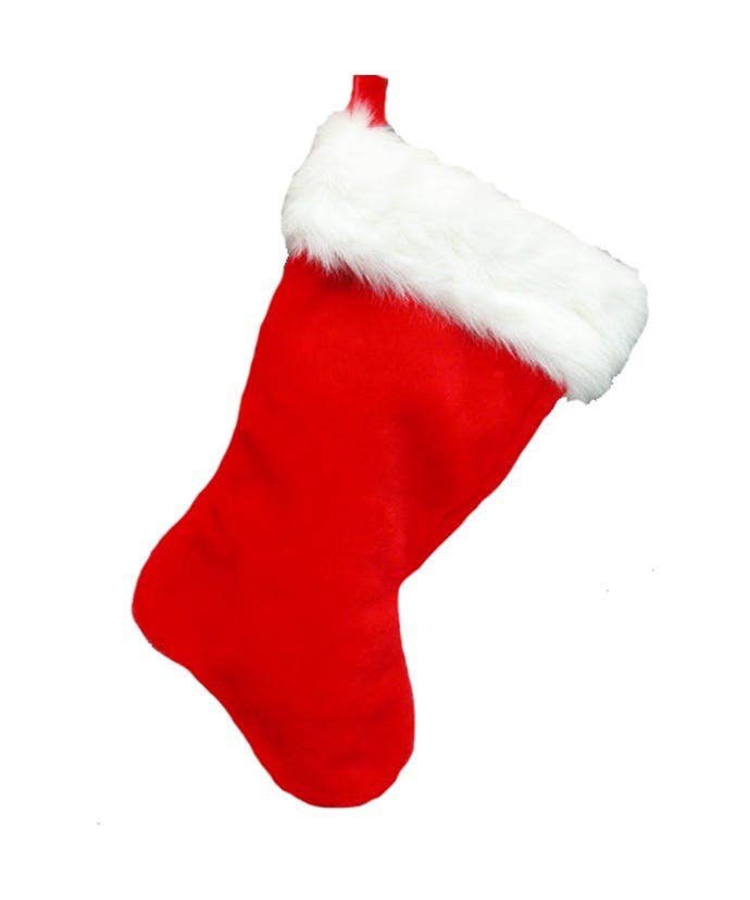 Kurt S. Adler, Inc. - Wholesale Holiday Stocking - Red Stocking With Faux Rabbit Fur Cuff0
