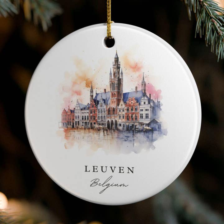 Premium Travel Art - Vendita all'ingrosso Decorazione - Ornamento di Lovanio Belgio: Souvenir Unico di Lovanio, Decorazione Natalizia di Lovanio Belgio e Regalo Autentico del Belgio0
