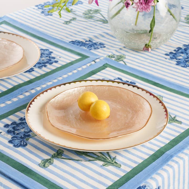 Inner Child - Venta al por mayor Manteles - Mantel azul con estampado de bloques de hortensias2