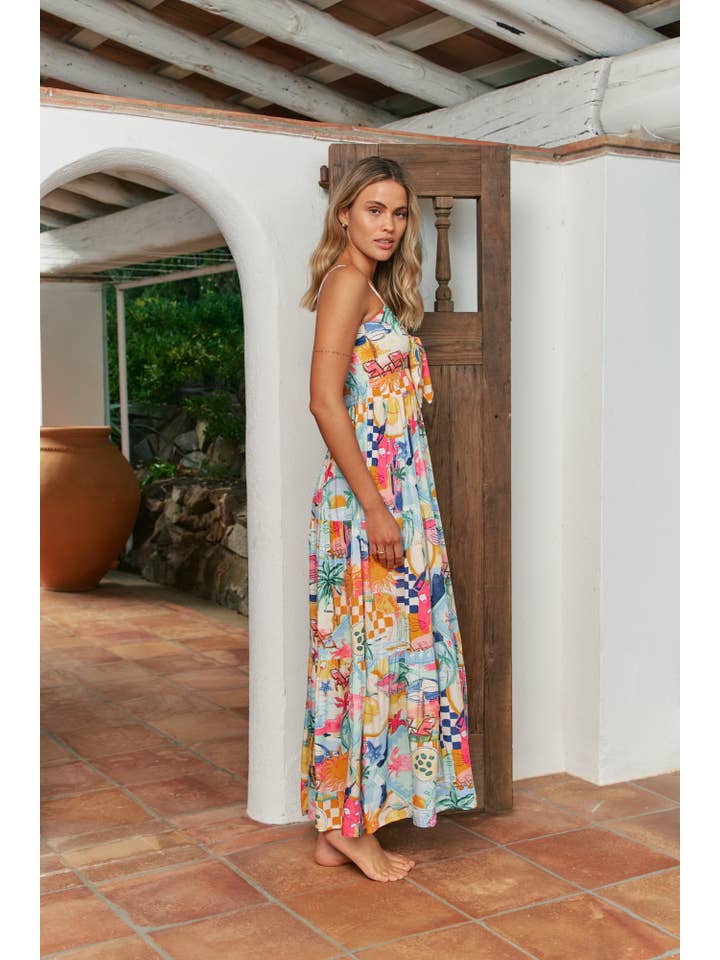 Jaase - Wholesale Dress - Women's - SANTA MARIA PRINT BAMBI MAXI