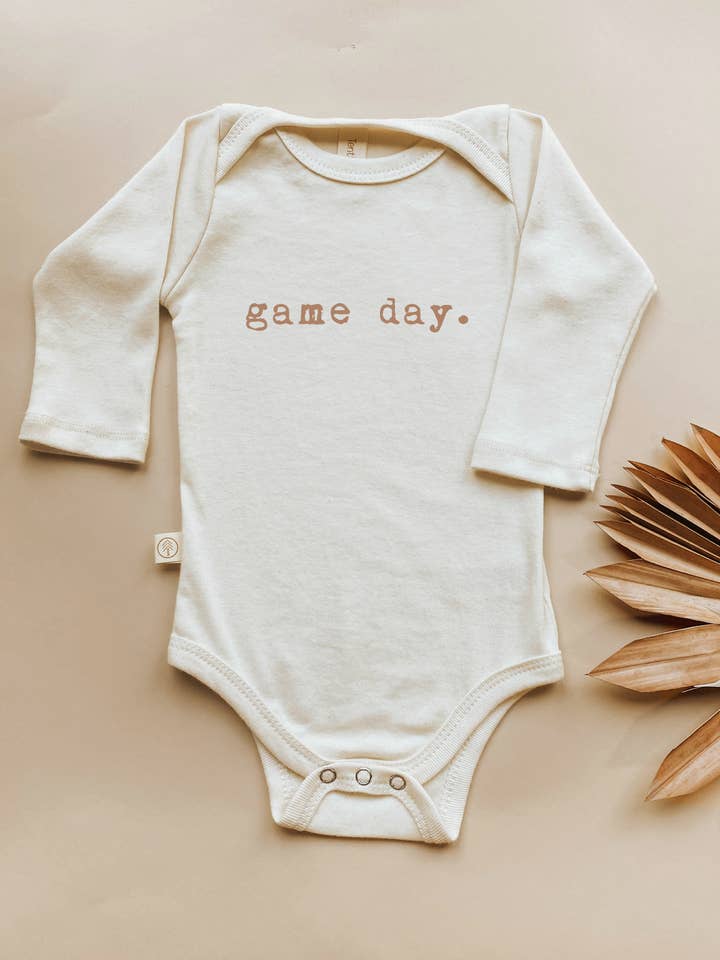 Game Day Organic Bodysuit Long Sleeve for wholesale by Tenth & Pine