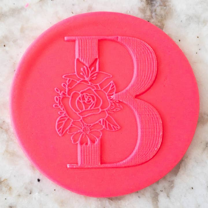 Popup-Prägestempel mit Blumenalphabet, Buchstabe B, Plätzchen für den Großhandel von Cut Bake Stamp