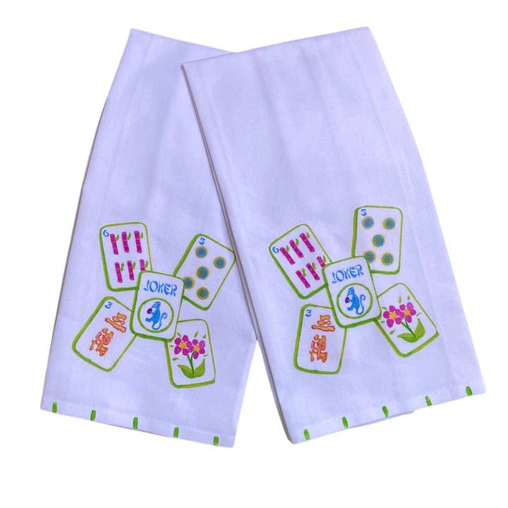 Lemondaisy Design - Wholesale Tea Towel - Mahjong Tiles Tea Towel