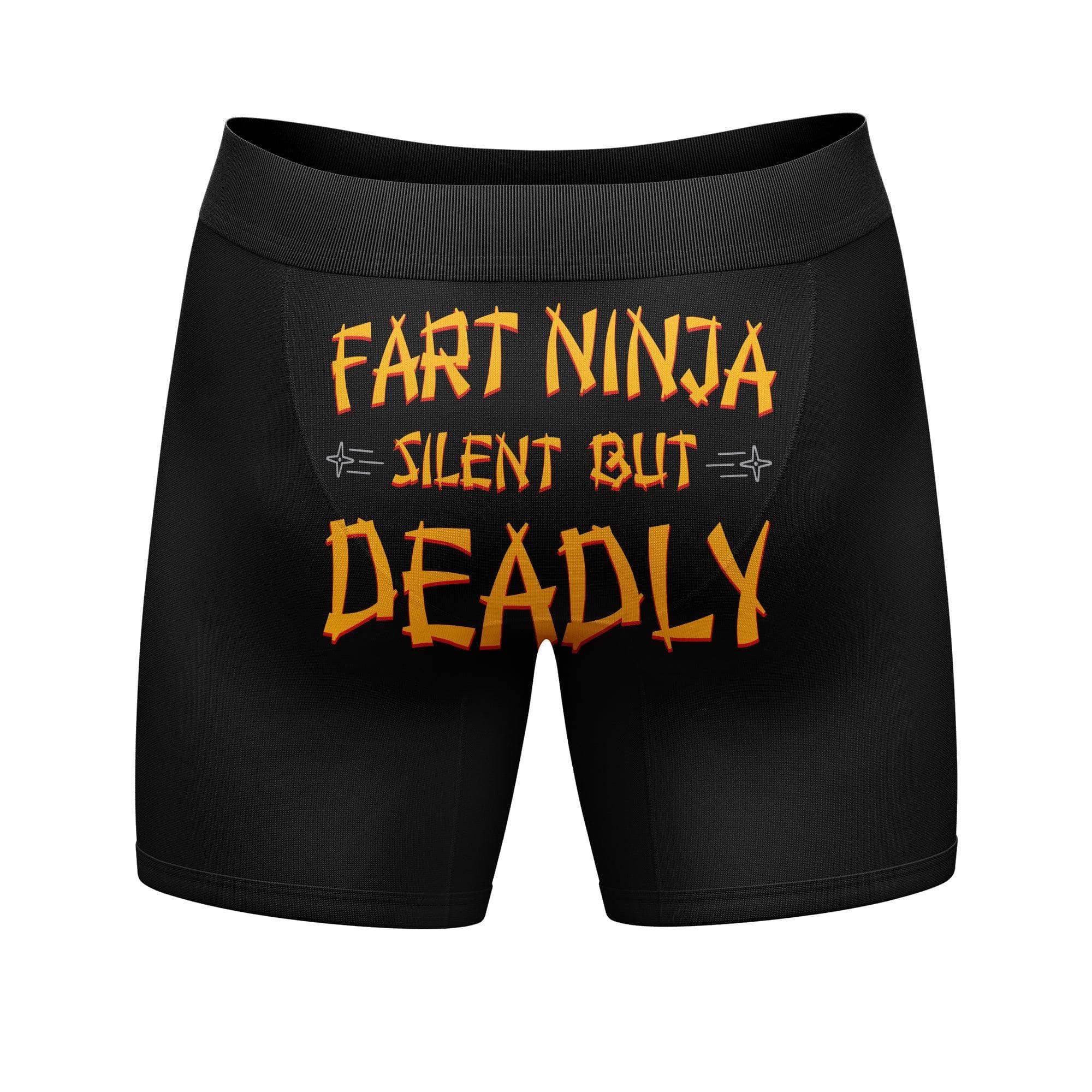 Black Fart Ninja Silent But Deadly Funny Mens Boxer Briefs Boxers for wholesale on Faire1