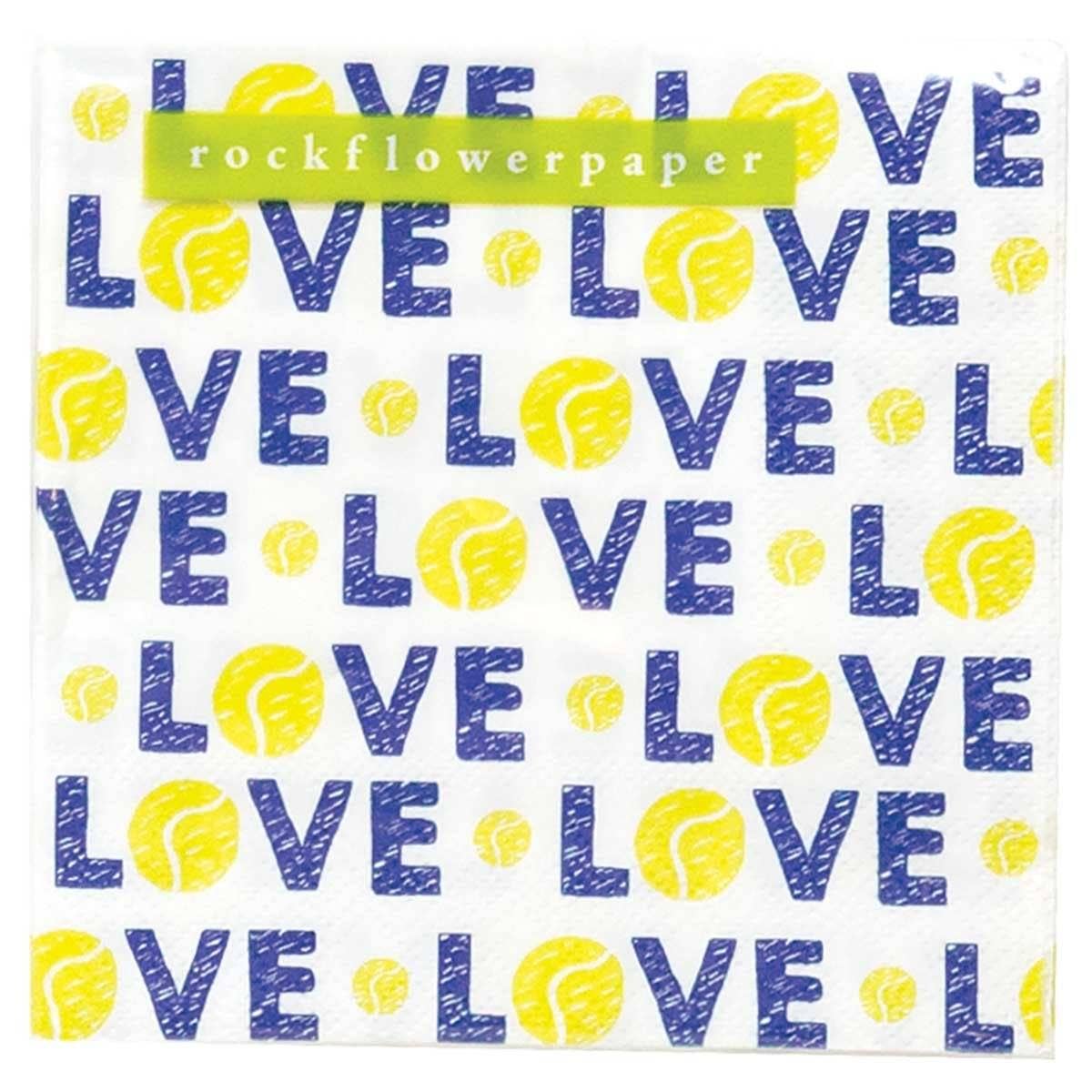 rockflowerpaper - Wholesale Disposable Napkin - Tennis Love Paper  Paper Cocktail Napkins (Pack of 25)1