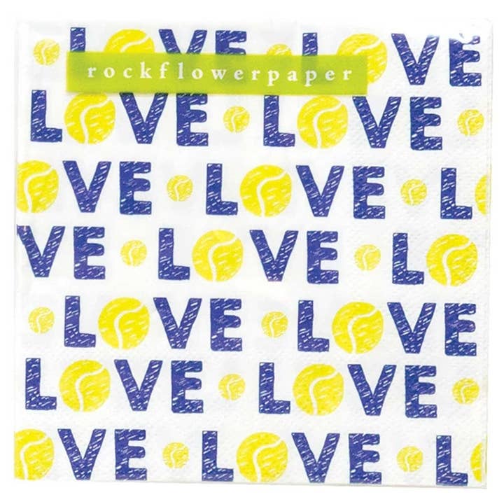 rockflowerpaper - Wholesale Disposable Napkin - Tennis Love Paper Paper Cocktail Napkins (Pack of 25)1
