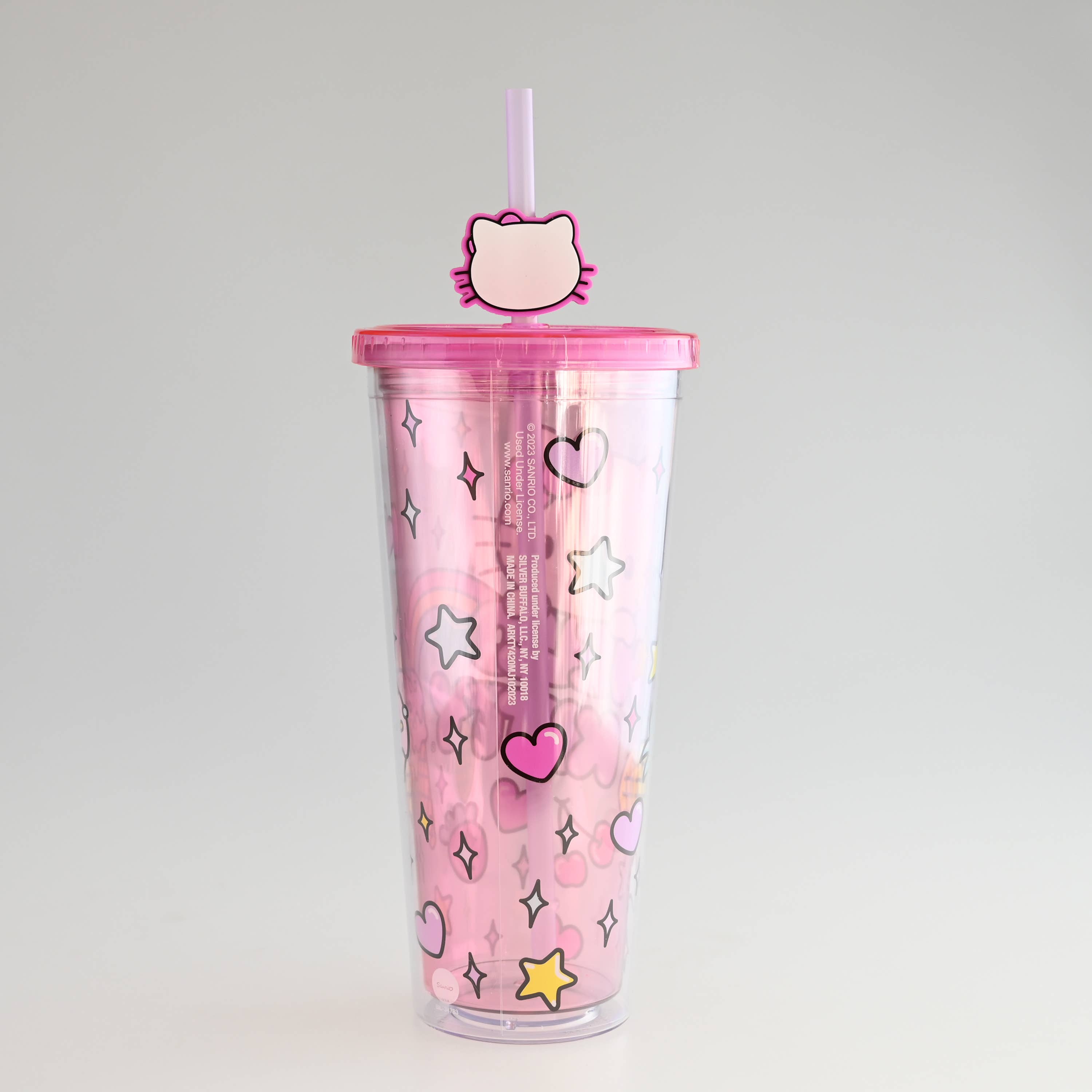 Silver Buffalo - Wholesale Drinking Glass/Cup - Hello Kitty Rainbow Treats & Stars 24Oz Plastic Cold Cup4