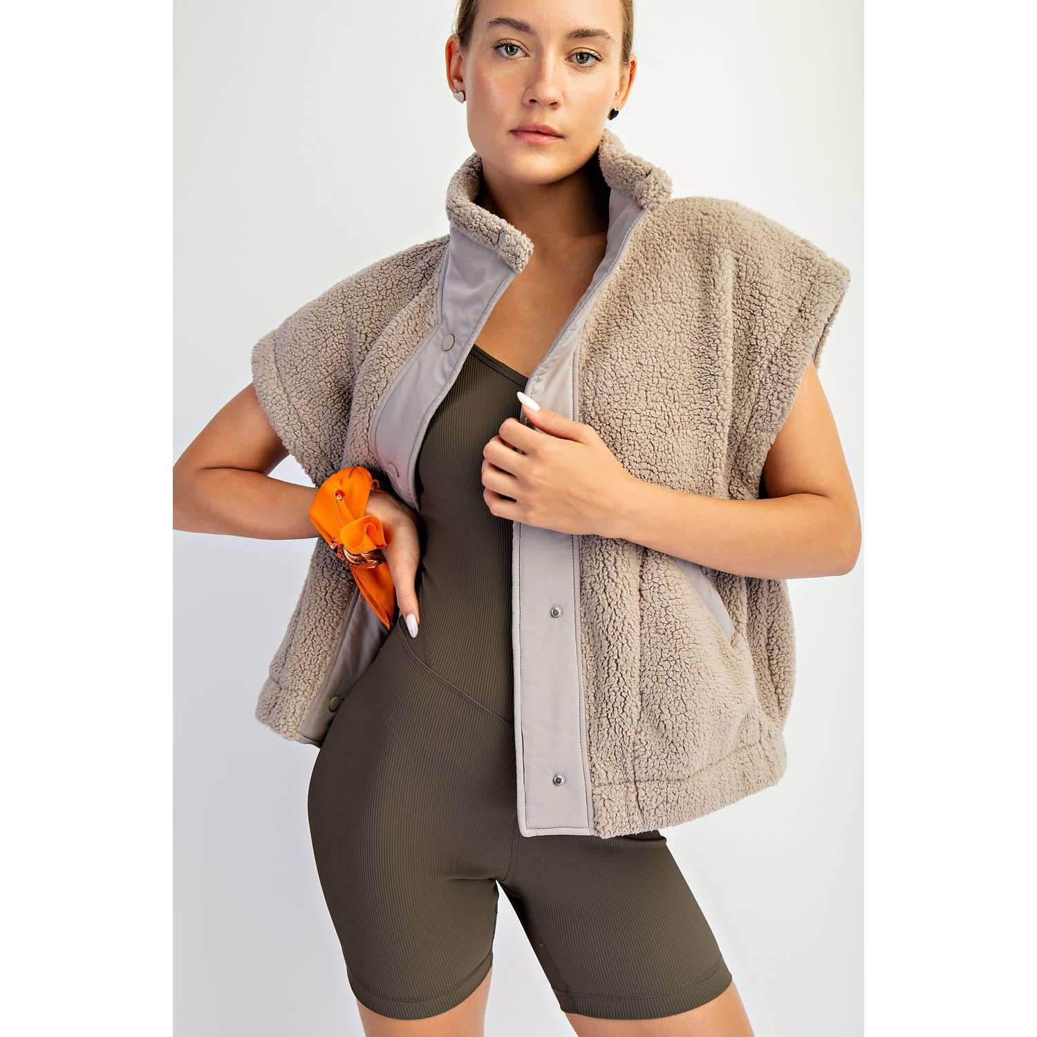 Rae Mode - Wholesale Athletic Jacket - Women's - OVERSIZED MICRO SHERPA VEST16