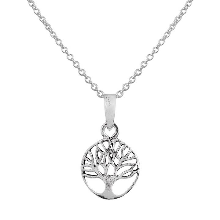 Collier Arbre de Vie Délicat (USA-DDP) pour la vente par Silver Jewellery Cavern Wholesale