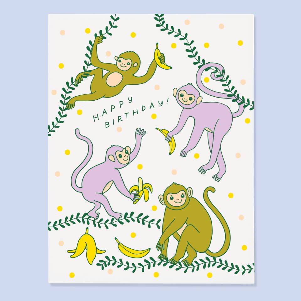 The Good Twin - Wholesale Birthday Card - Monkey Bday Card0