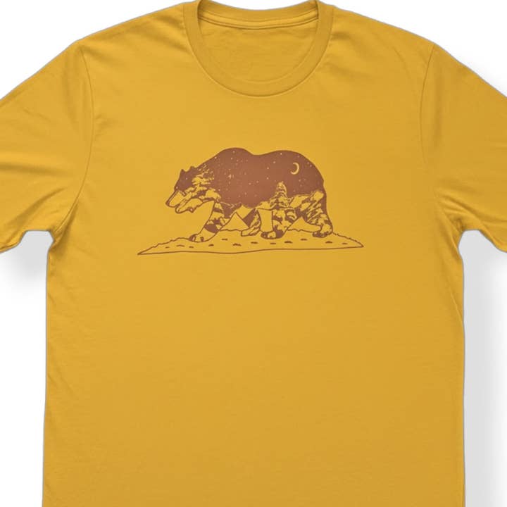 California Grizzly Bear Art T-Shirt: Super Soft, Unisex XS-3X for wholesale by Nurelle Creations