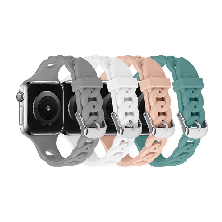 ShopTrendsNow - Wholesale Watch Band/Strap - Women's - Twisted Loop Chain Rope Silicone Apple Watch Band