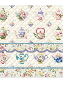 Quilted Tea Cup Embossed, Die-cut Boxed Note Cards ncp2333 for wholesale by Carol Wilson Fine Arts Inc./For Arts Sake