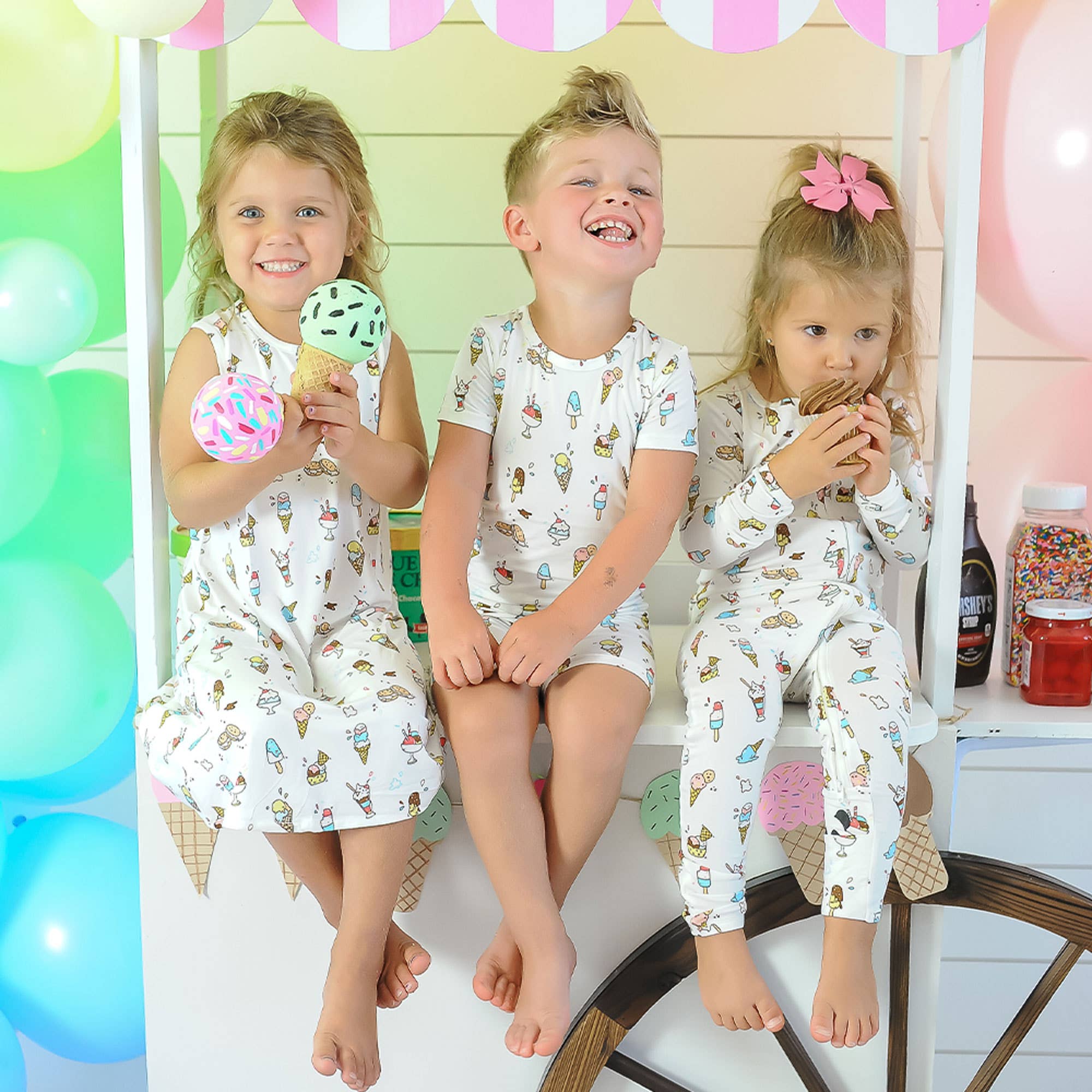 Bellabu Bear - Wholesale Sleepwear Set - Kids - Ice Cream Bamboo Kids Short Set11