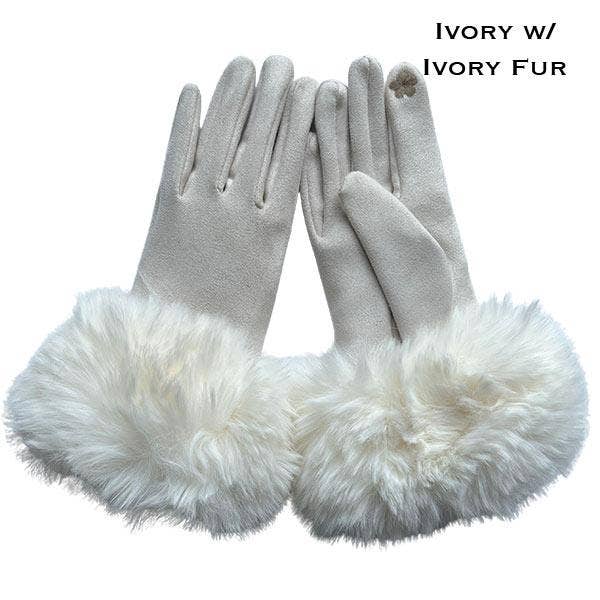 The Magic Scarf Company - Wholesale Gloves - Women's - LC02 - Faux Rabbit Trim Gloves9