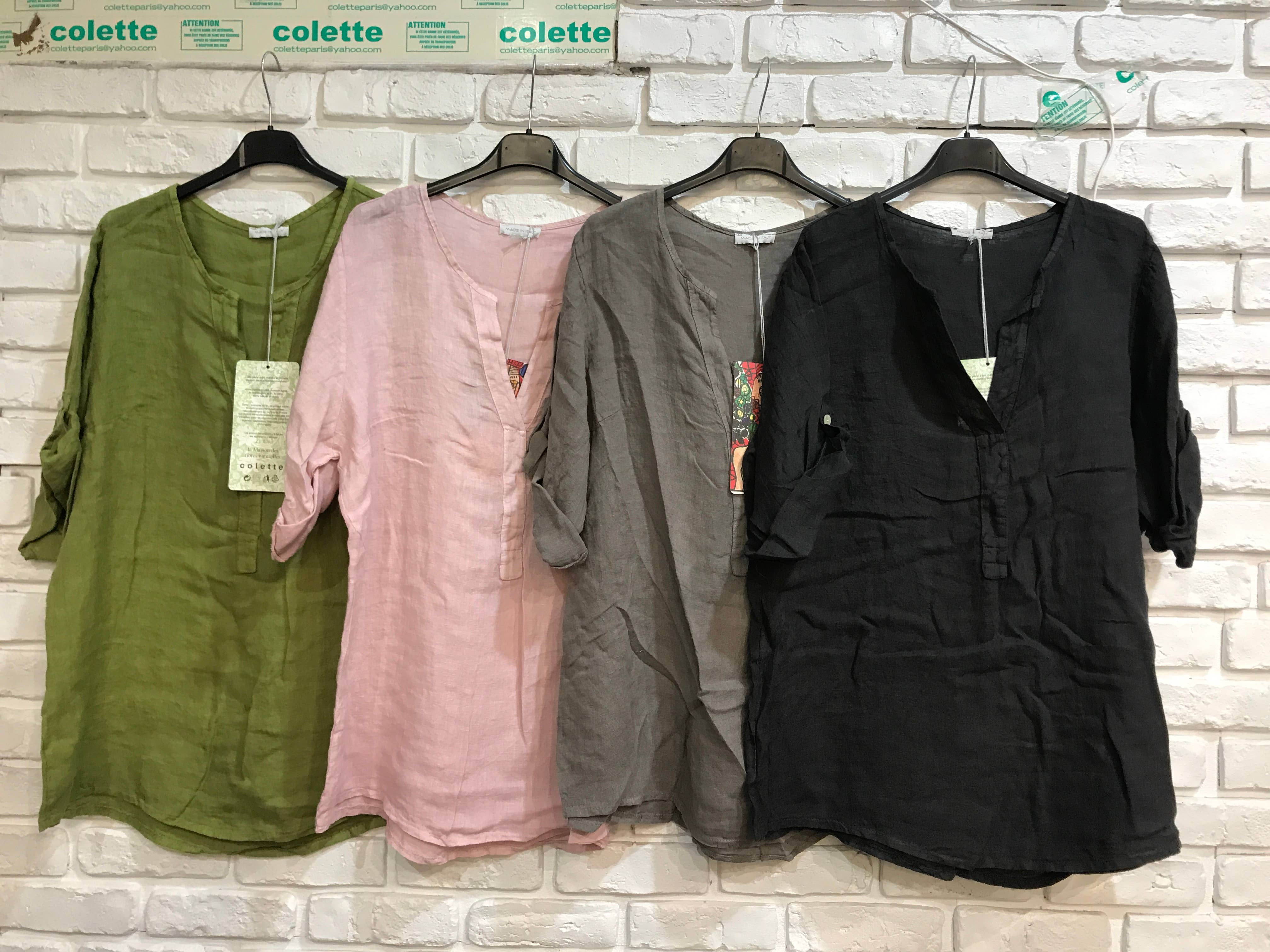 la maison des fibres naturelles - Wholesale Blouse - Women's - top 620411 100% linen made in Italy0