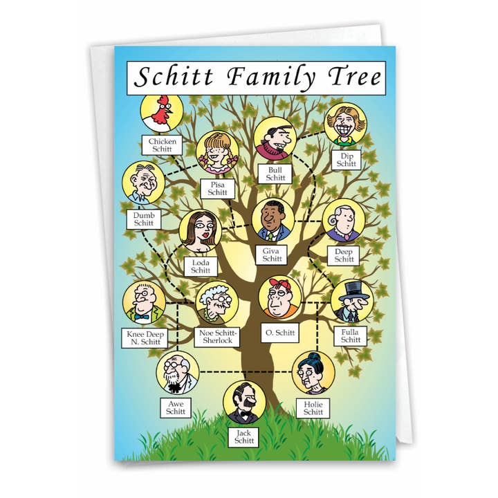 NobleWorks - Wholesale Everyday Greeting Card - NobleWorks - Schitt Family Tree - All Occasions Card1